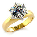 Solitaire ring i guld med 3.85 karat diamant