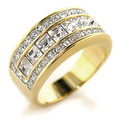9mm bred Simuli Diamant CZ Prinsesse Ring St. 9