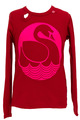 rød t-shirt med pink print